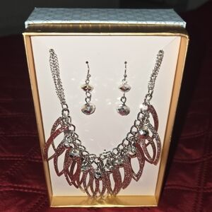 Elegant Silver Necklace and Earring Set